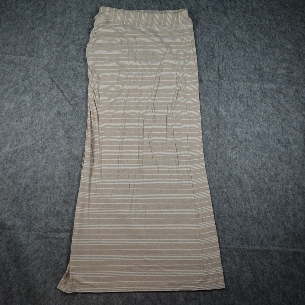 Athleta Skirt Womens Extra Small Beige Striped Serafina Maxi Casual Boho Stretch